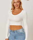 Round Neck Long Sleeve Cropped T-Shirt - Body By J'ne