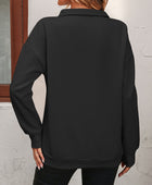 Zip-Up Dropped Shoulder Sweatshirt - Body By J'ne