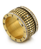 Inlaid Rhinestone Stainless Steel Ring - Body By J'ne