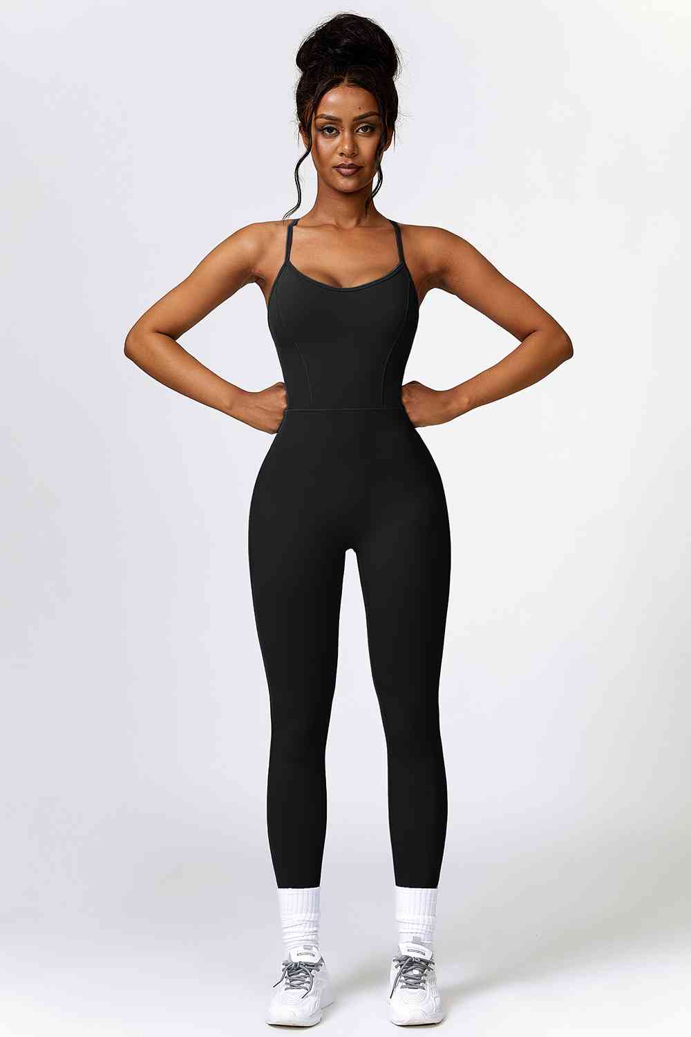 Open Back Spaghetti Strap Sports Jumpsuit - Body By J'ne