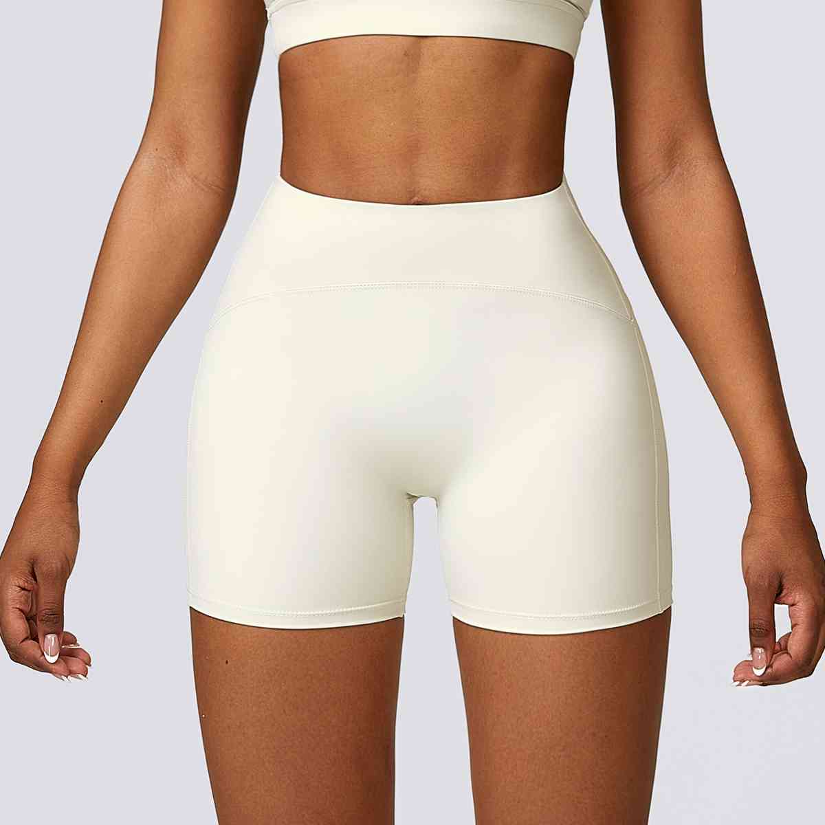 Wide Waistband Slim Fit Sports Shorts - Body By J'ne