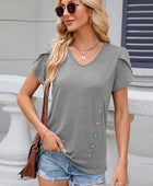 V-Neck Short Sleeve T-Shirt - Body By J'ne