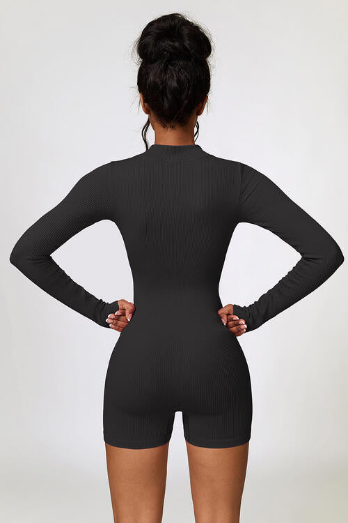 Half Zip Long Sleeve Active Romper - Body By J'ne