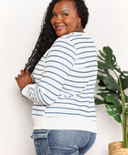 Double Take Striped Long Sleeve Round Neck Top - Body By J'ne