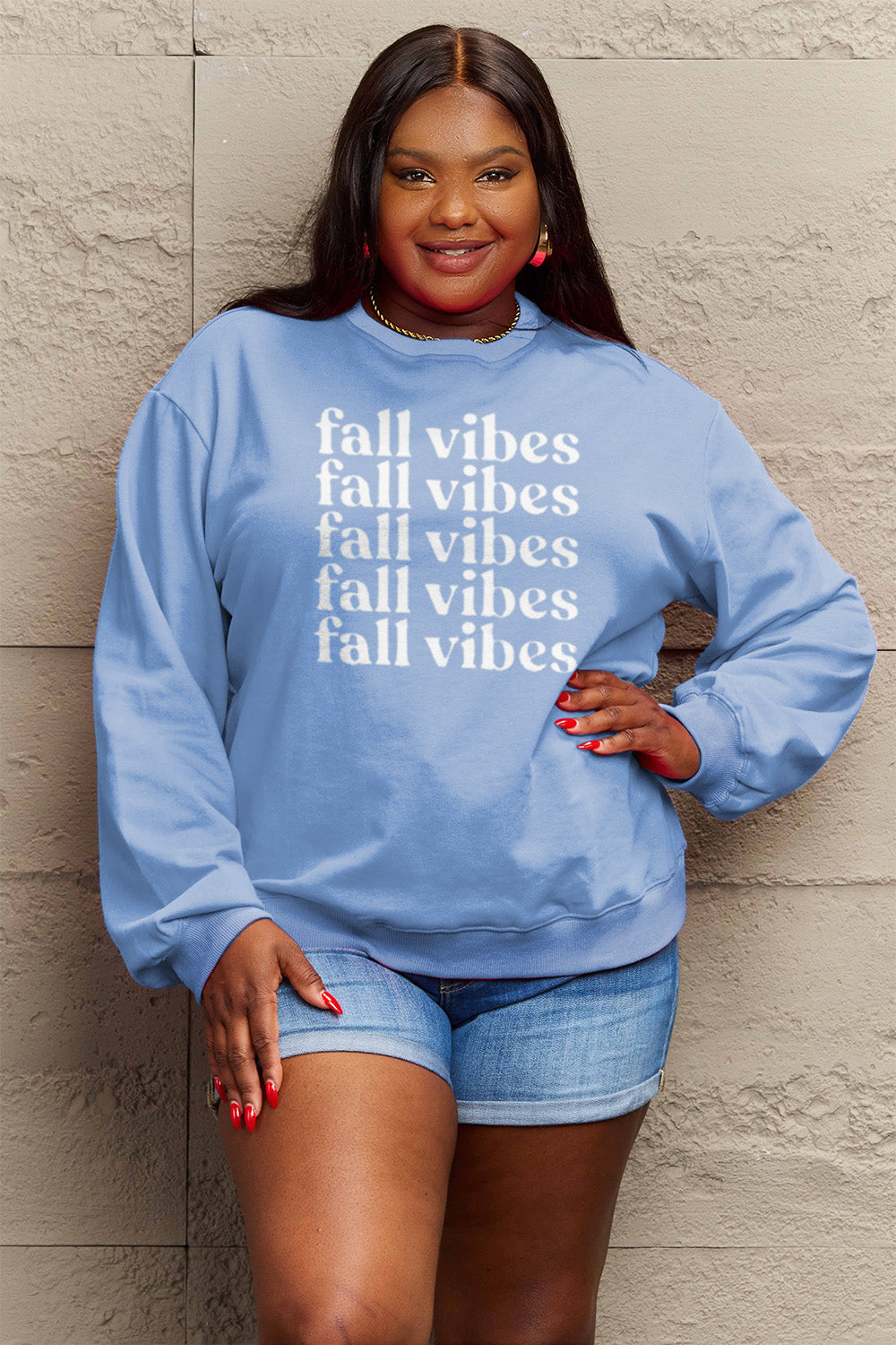 Full Size FALL VIBES Graphic Sweatshirt - Body By J'ne