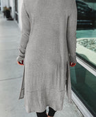 Button Up High-Low Long Sleeve Slit Cardigan - Body By J'ne