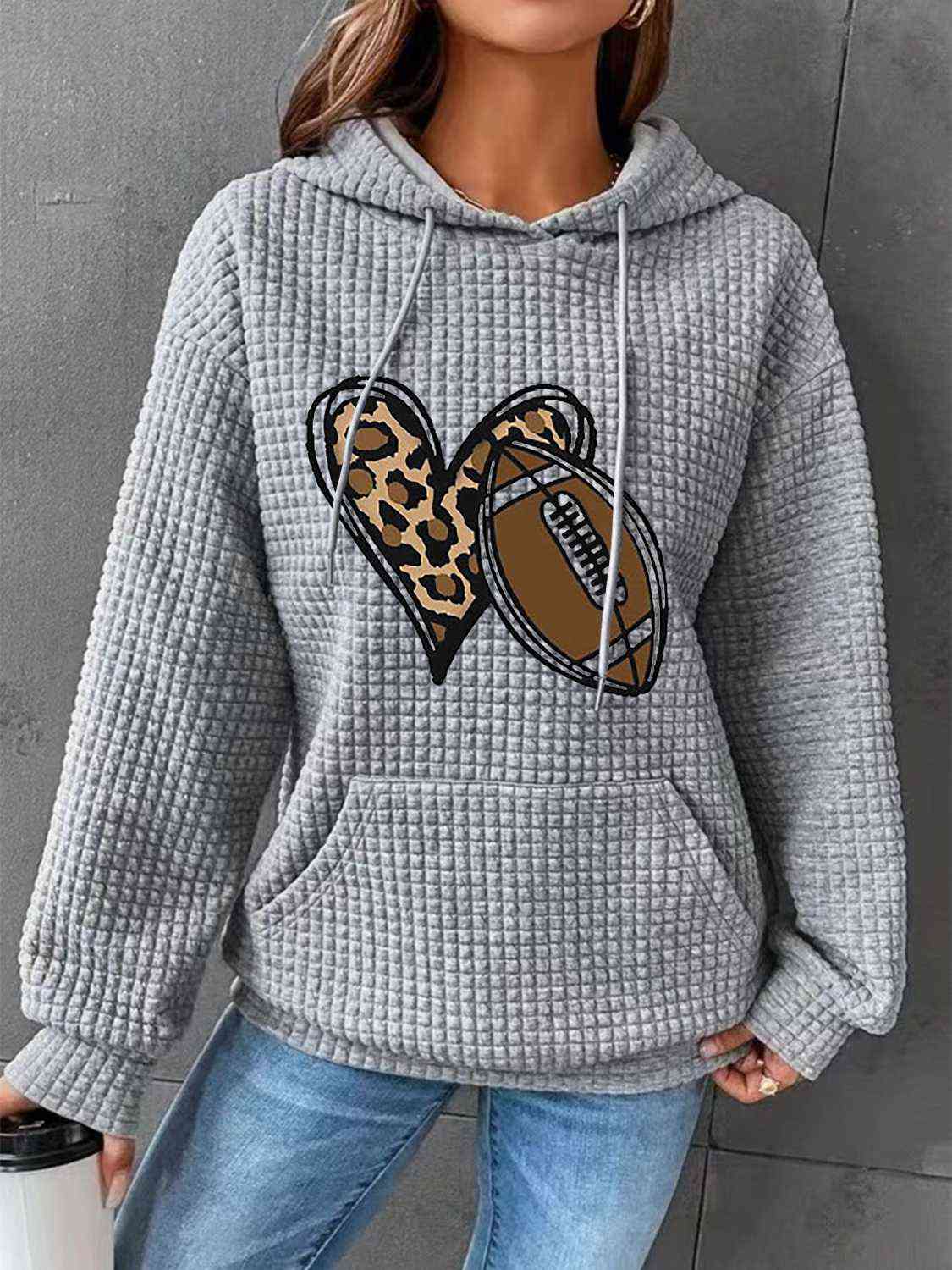 Heart & Football Graphic Hoodie - Body By J'ne