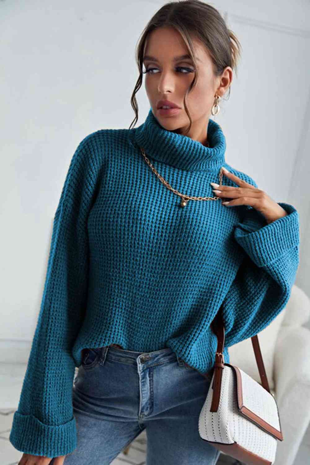 Turtleneck Long Sleeve Sweater - Body By J'ne