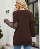 Color Block Round Neck Sweater - Body By J'ne