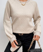 Texture Round Neck Long Sleeve Sweatshirt - Body By J'ne