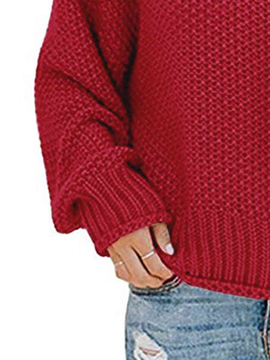 Turtleneck Dropped Shoulder Sweater - Body By J'ne