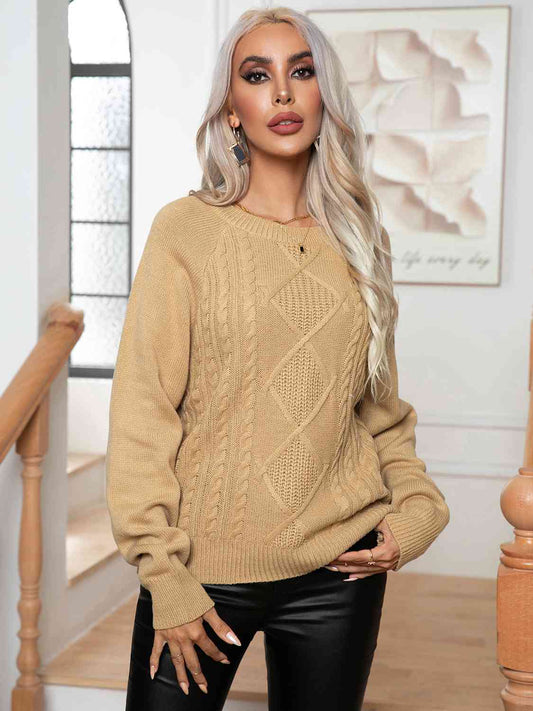 Cable-Knit Long Sleeve Sweater - Body By J'ne