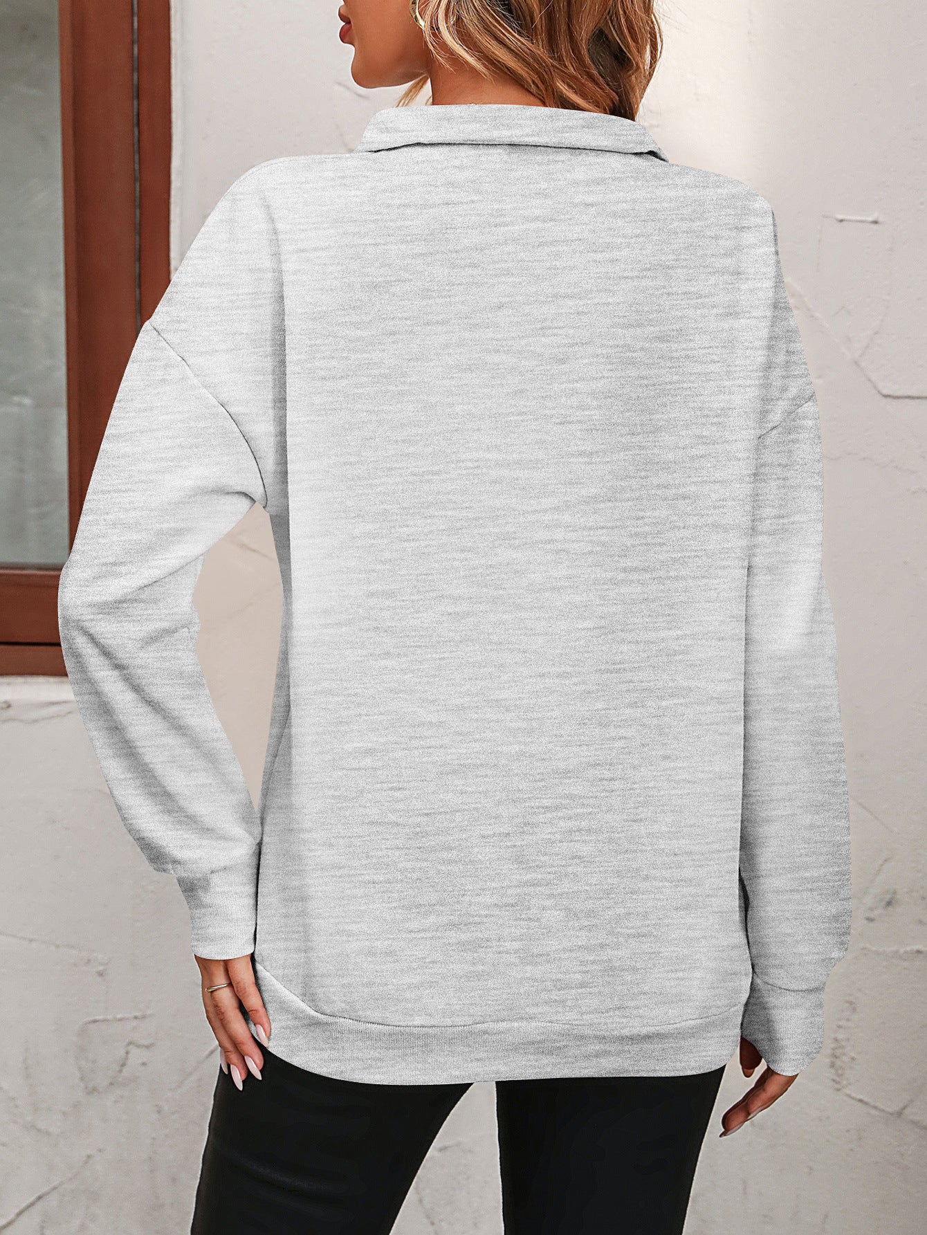 Zip-Up Dropped Shoulder Sweatshirt - Body By J'ne