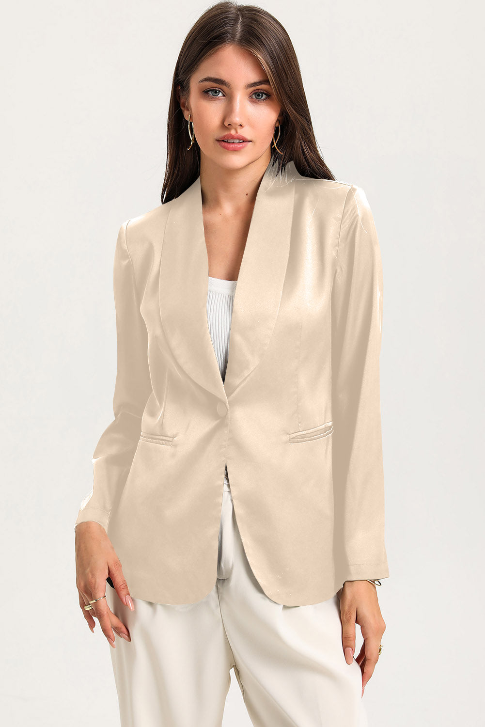 Long Sleeve Shawl Collar Blazer - Body By J'ne