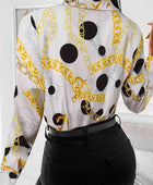 Printed Collared Neck Long Sleeve Shirt - Body By J'ne