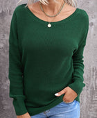 Woven Right Crisscross Back Waffle-Knit Sweater - Body By J'ne