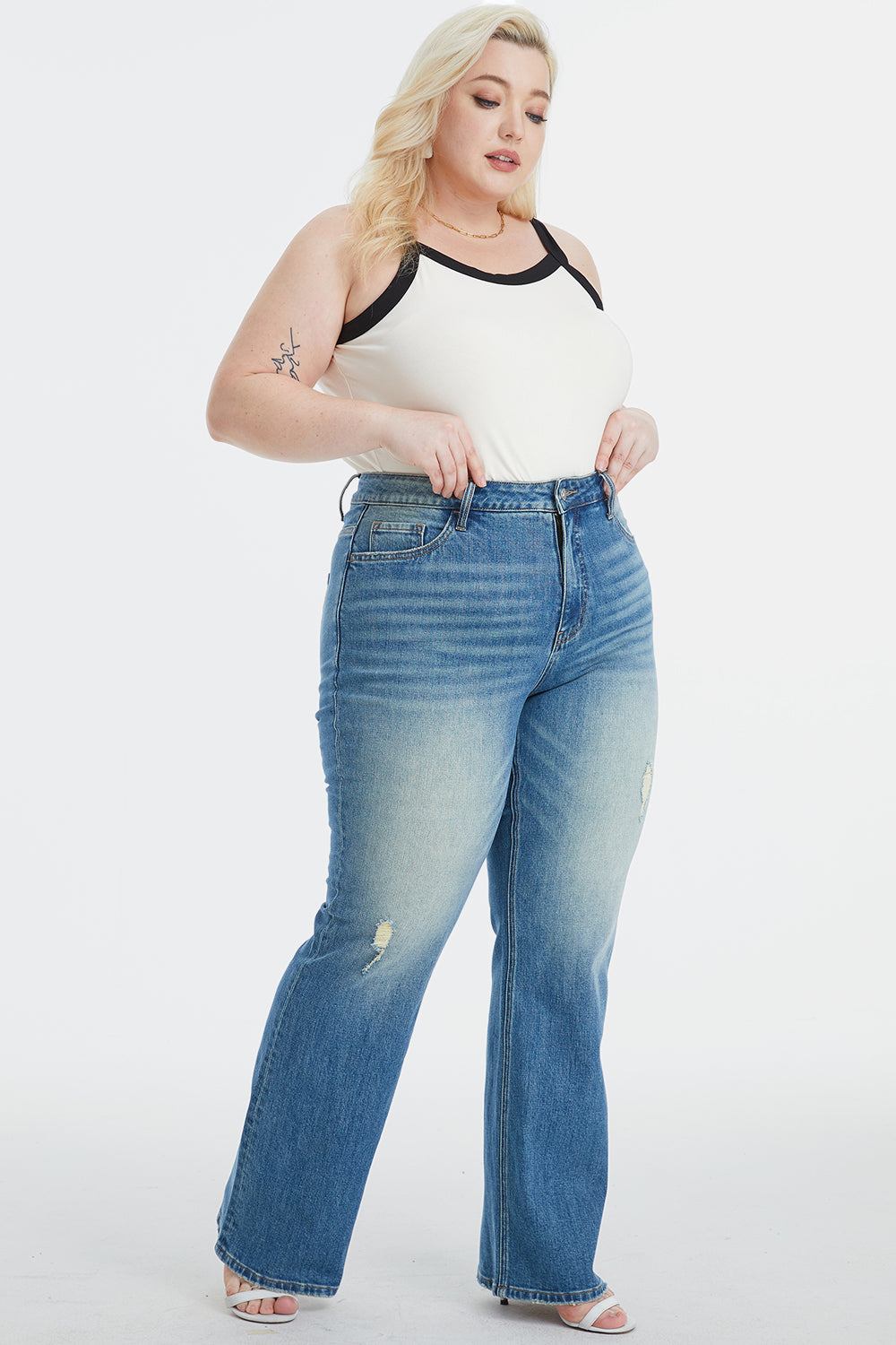 Ultra High-Waist Gradient Bootcut Jeans - Body By J'ne