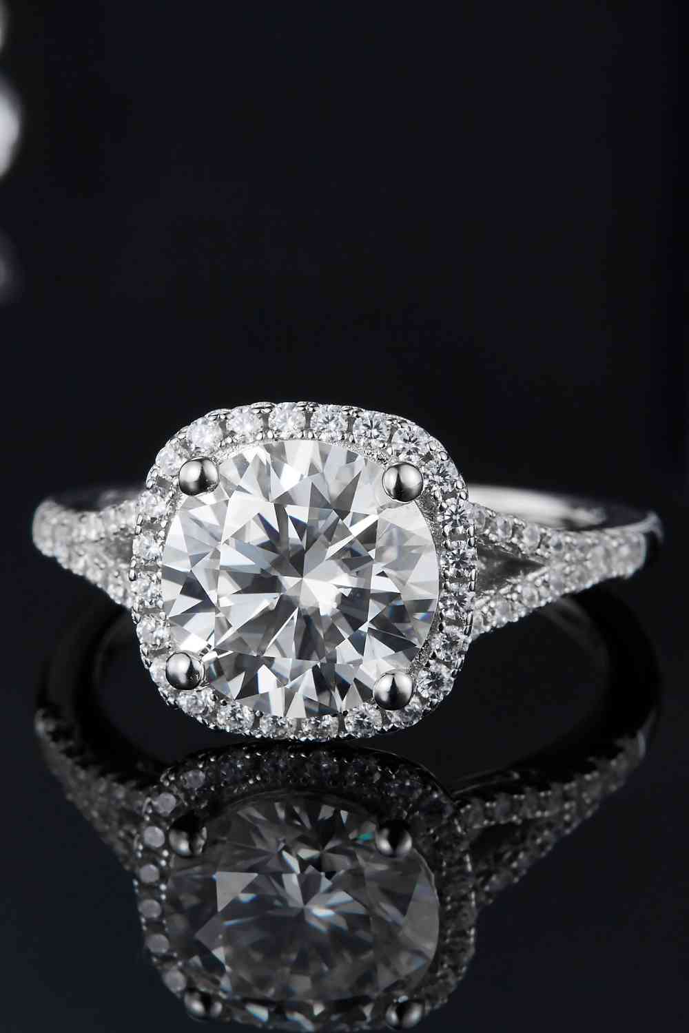 3 Carat Moissanite Halo Ring - Body By J'ne