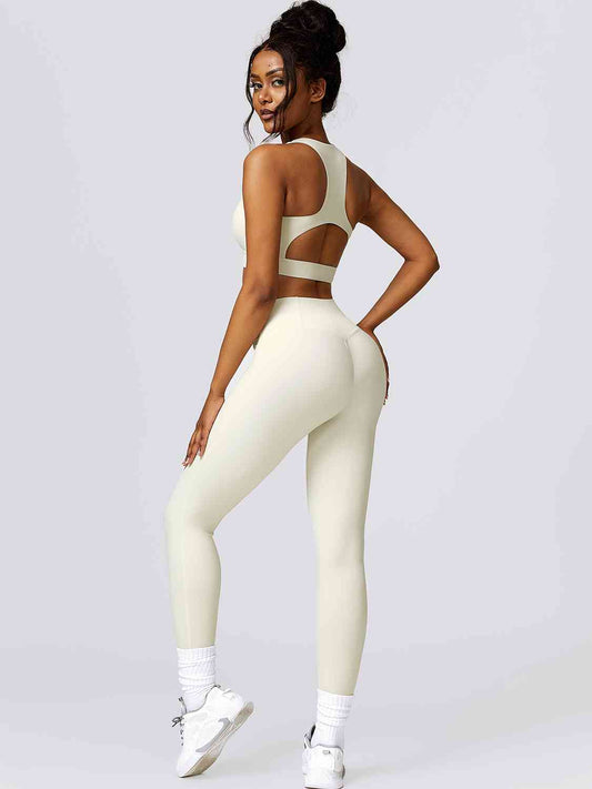 Cutout Cropped Sport Tank and Leggings Set - Body By J'ne