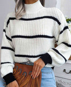 Striped Rib-Knit Sweater - Body By J'ne