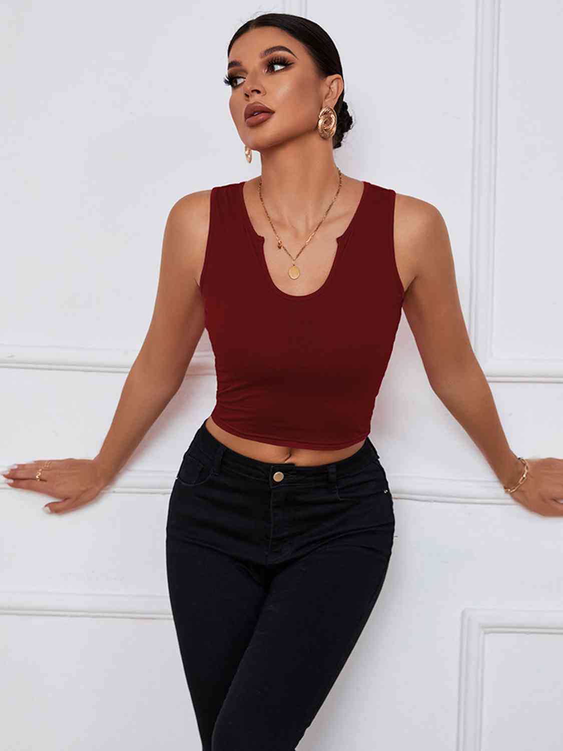 Brunch Vibes Notched Neck Tank - Body By J'ne