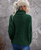 Cable-Knit Turtleneck Dropped Shoulder Sweater - Body By J'ne