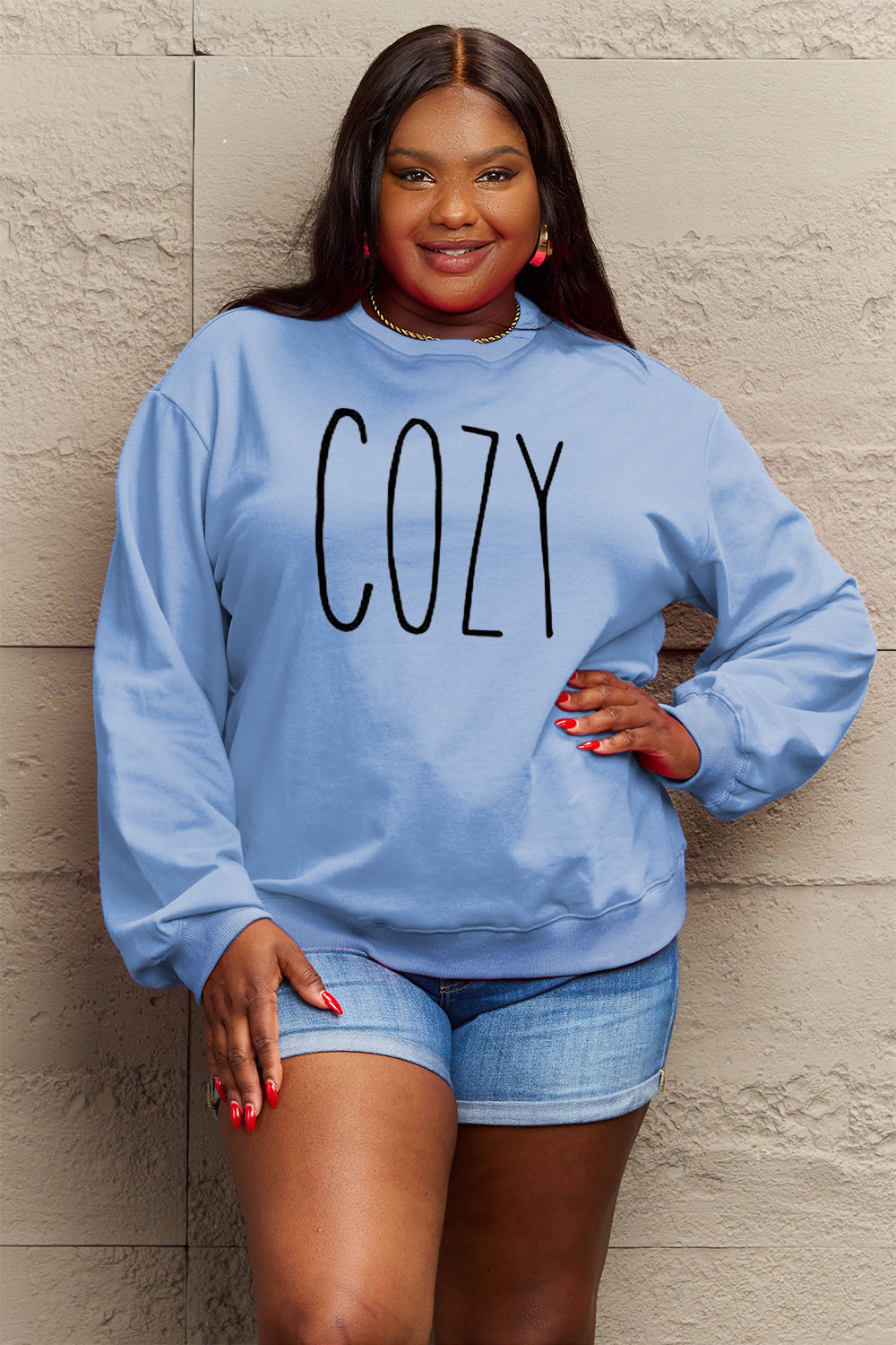 Full Size COZY Graphic Sweatshirt - Body By J'ne