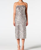 Sequin Straight Neck Midi Wrap Dress - Body By J'ne