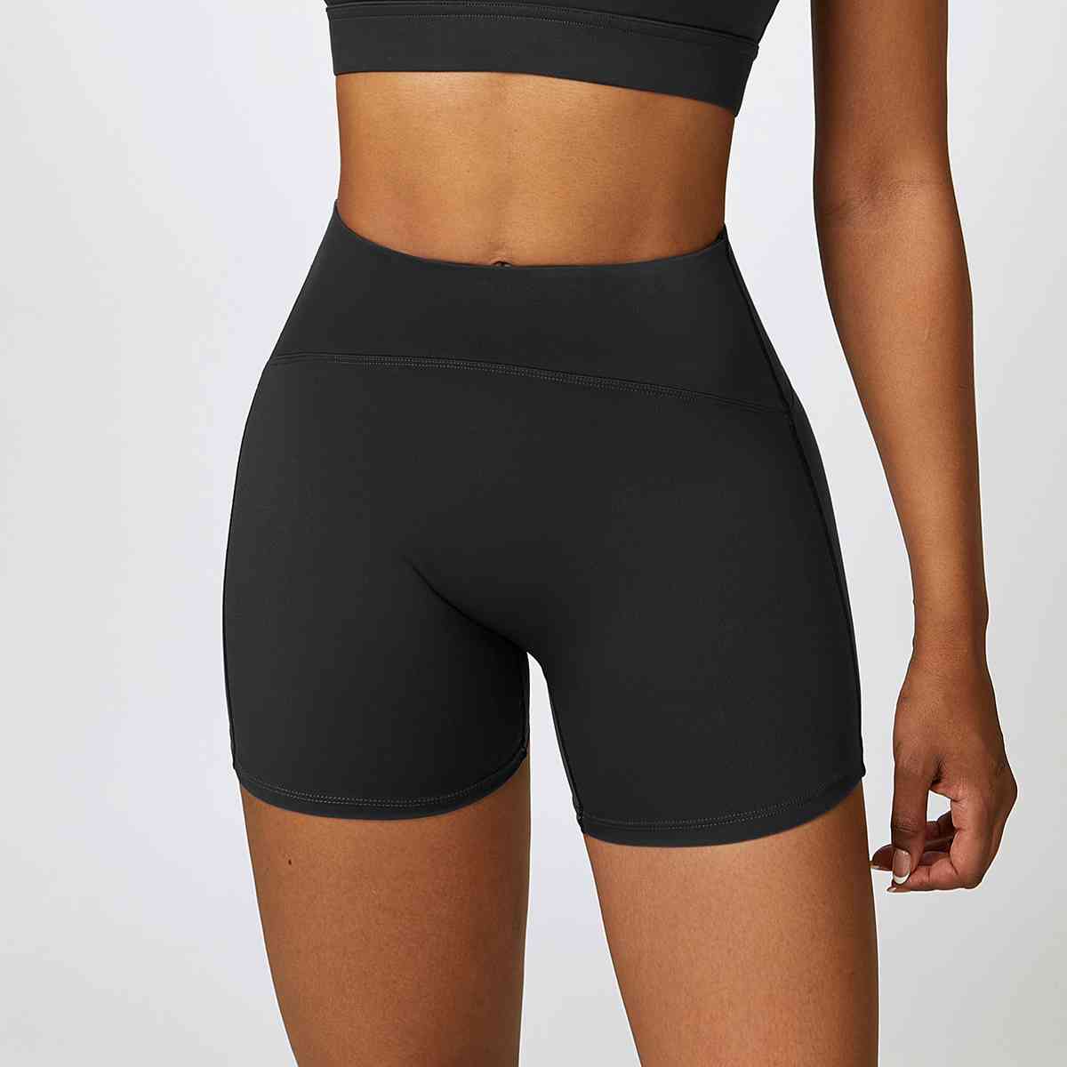 Wide Waistband Slim Fit Sports Shorts - Body By J'ne