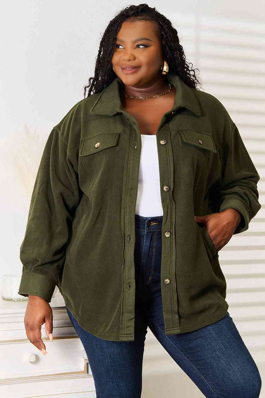 Cozy Girl Full Size Button Down Shacket - Body By J'ne