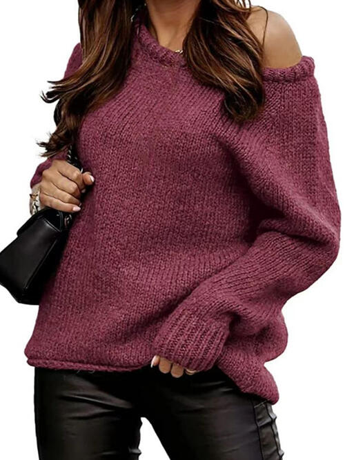 One Shoulder Long Sleeve Sweater - Body By J'ne