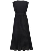 Tied Surplice Cap Sleeve Pleated Dress - Body By J'ne