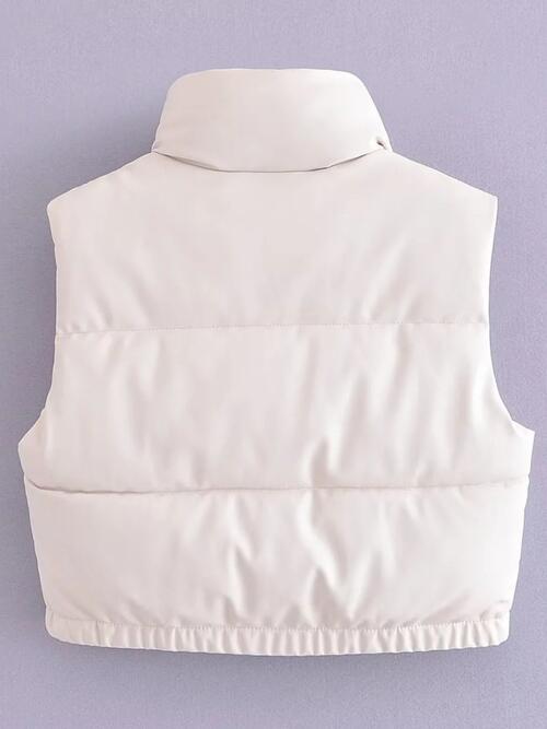 PU Leather Zip Up Drawstring Vest - Body By J'ne