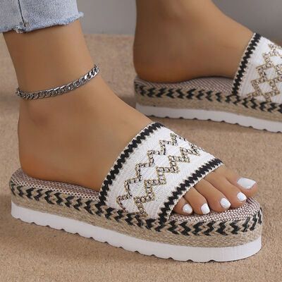 Geometric Weave Platform Sandals - Body By J'ne