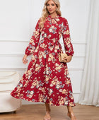 Floral Tie Front Balloon Sleeve Dress - Body By J'ne