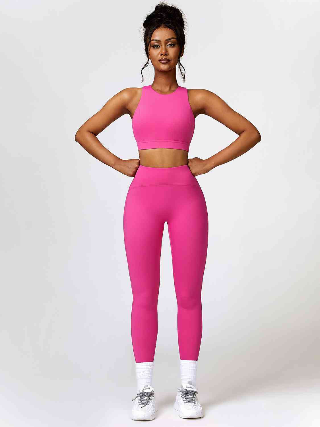 Cutout Cropped Sport Tank and Leggings Set - Body By J'ne