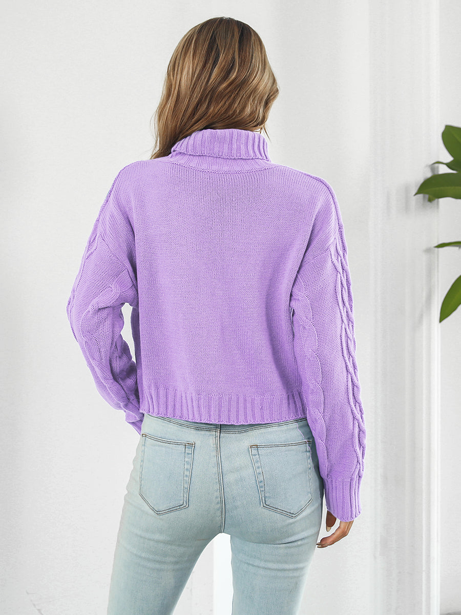 Turtleneck Dropped Shoulder Sweater - Body By J'ne