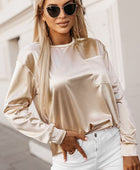 Round Neck Long Sleeve Blouse - Body By J'ne