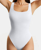 Wide Strap Square Neck Active Bodysuit - Body By J'ne