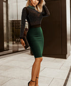 Rhinestone Mock Neck Long Sleeve Dress - Body By J'ne