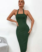 Ribbed Halter Neck Wrap Dress - Body By J'ne