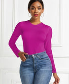 Round Neck Long Sleeve Bodysuit - Body By J'ne