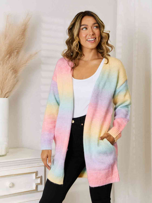 Full Size Gradient Open Front Cardigan - Body By J'ne