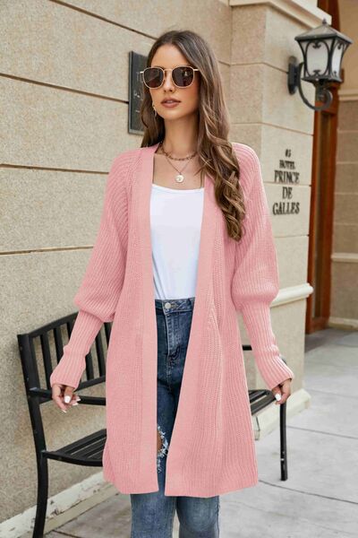 Open Front Lantern Sleeve Cardigan - Body By J'ne