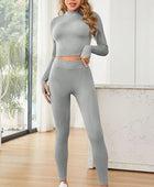 Mock Neck Long Sleeve Top and Leggings Active Set - Body By J'ne