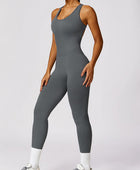 Cutout Racerback Active Jumpsuit - Body By J'ne