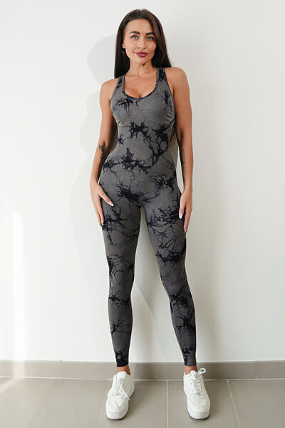 Printed Crisscross Wide Strap Jumpsuit - Body By J'ne