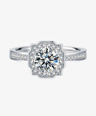 1 Carat Moissanite 925 Sterling Silver Halo Ring - Body By J'ne