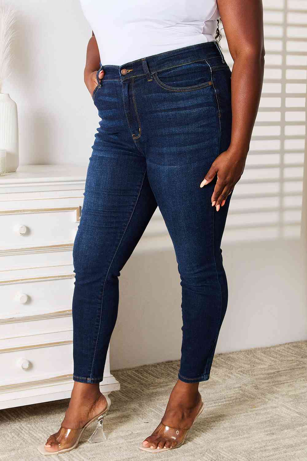 Full Size Skinny Jeans with Pockets - Body By J'ne