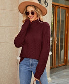 Cable-Knit Mock Neck Sweater - Body By J'ne